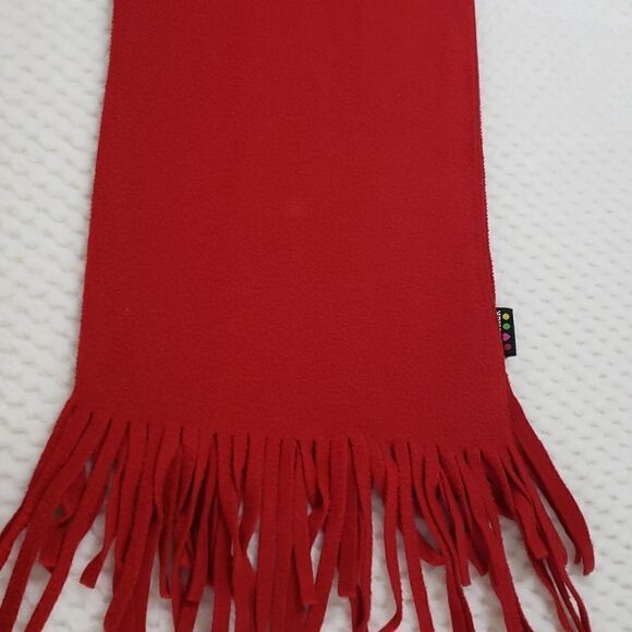 Red Joe Boxer scarf.  65" x 11". With fringe - Picture 2 of 5